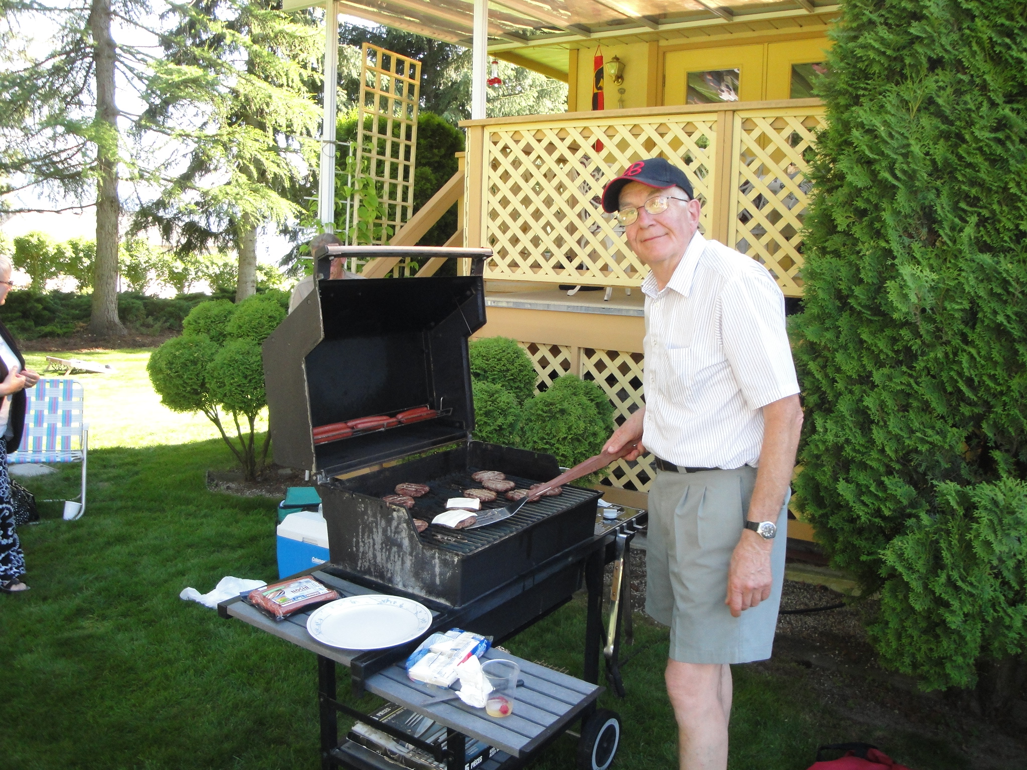 manning the barbecue